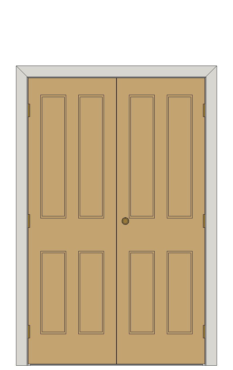 Double doorset — Victorian Clear Pine Door - 4 Panel â€” Unfinished pine — Double hinged — Unfinished pine