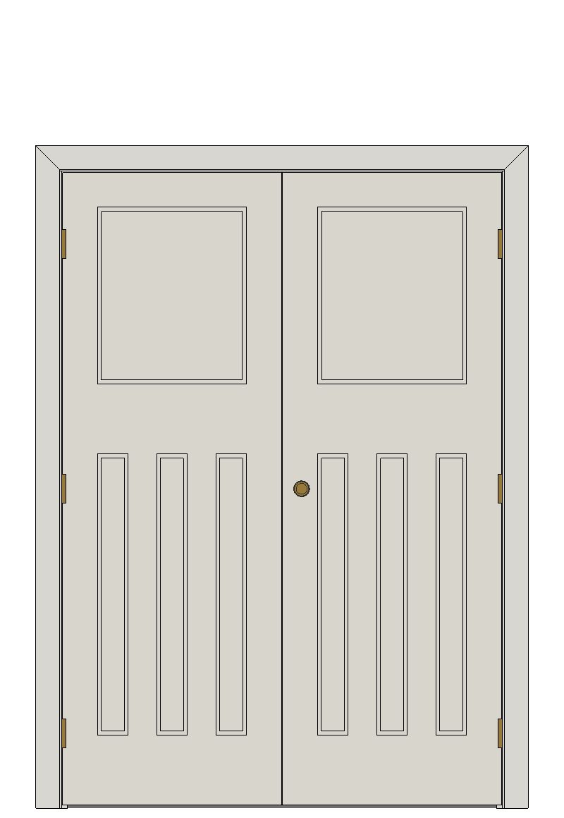 Double doorset — 30's Style Primed Internal Door â€” White primed — Double hinged — White primed