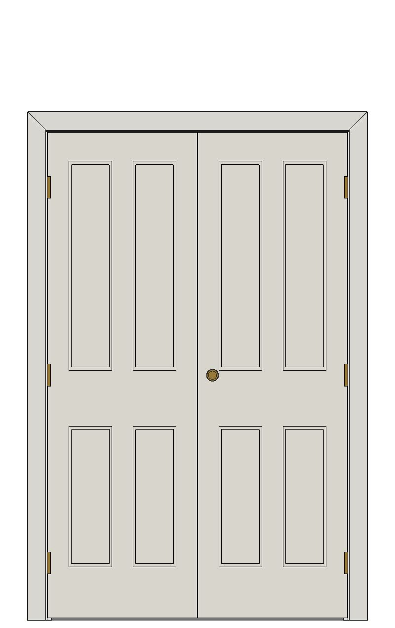Double doorset — Nostalgia 4 Panel Primed Internal Door â€” White primed — Double hinged — White primed