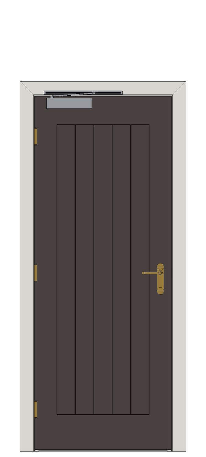 Alabama Cinza Laminate Internal Door — Single — Prefinished Dark Grey Walnut Laminate