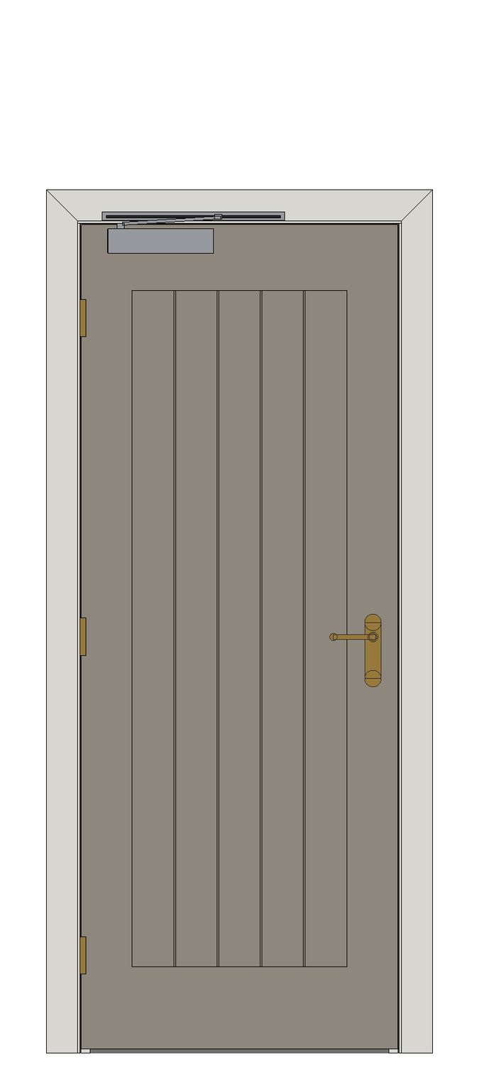 Alabama Fumo Laminate Internal Door — Single — Prefinished Smoky Grey Laminate