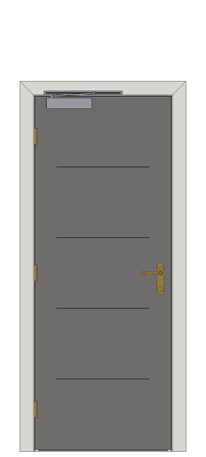 Argento Painted Internal Door — Single — Prefinished Ash Grey Painted