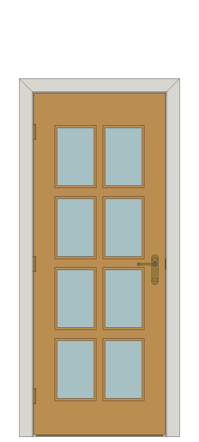 Royale 11-8V Oak Glazed Internal Door — Single — Unfinished Oak