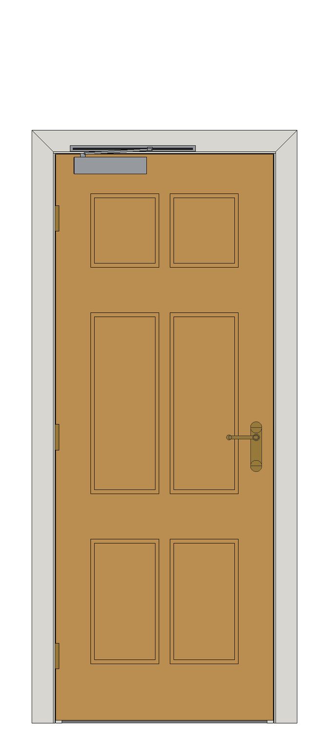 Royale E16M Oak Internal Door — Single — Unfinished Oak