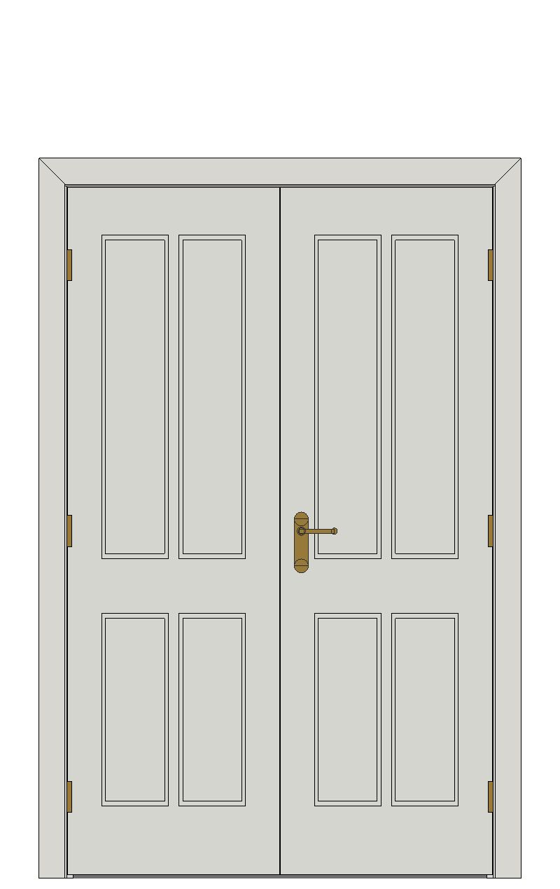 Double doorset — Canterbury White Internal Door â€“ Smooth — Double hinged — Primed White