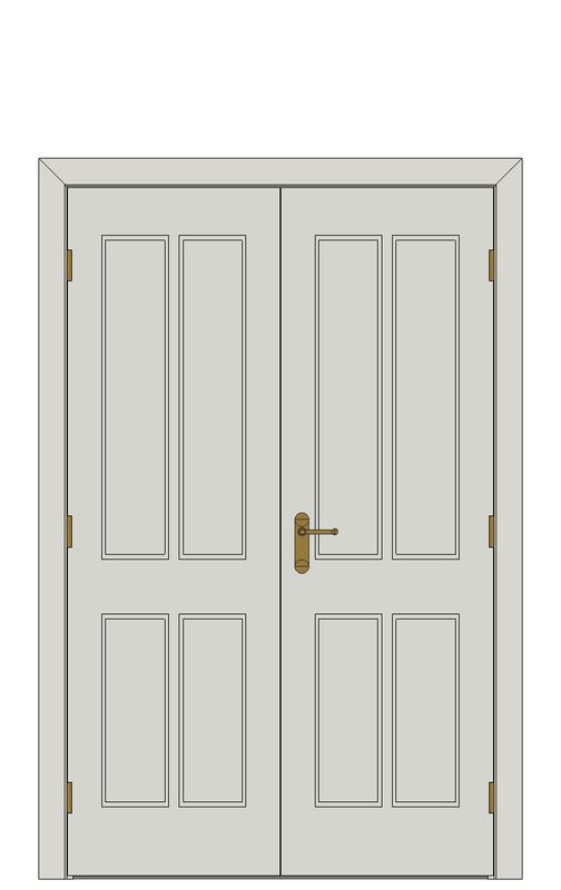 Double doorset — Canterbury White Internal Door â€“ Smooth — Double hinged — Primed White