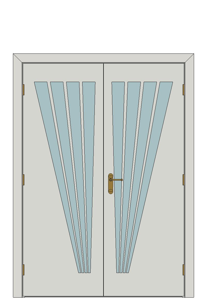 Double doorset — Aurora Glazed White Internal Door — Double hinged — Primed White