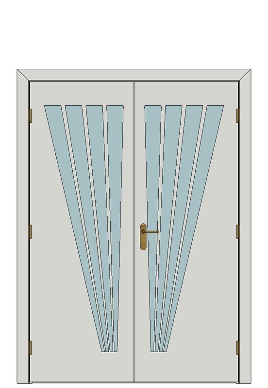 Double doorset — Aurora Glazed White Internal Door — Double hinged — Primed White