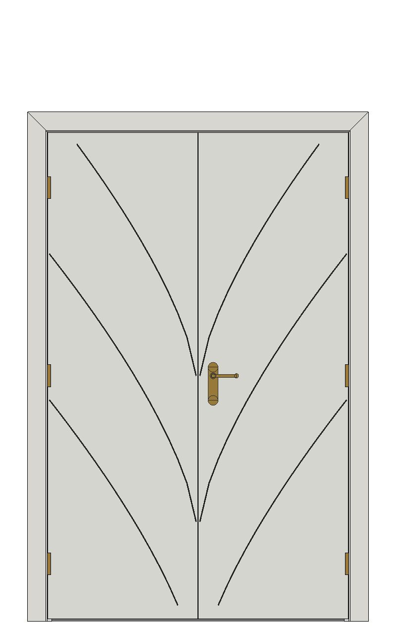 Double doorset — Aster White Internal Door — Double hinged — Primed White