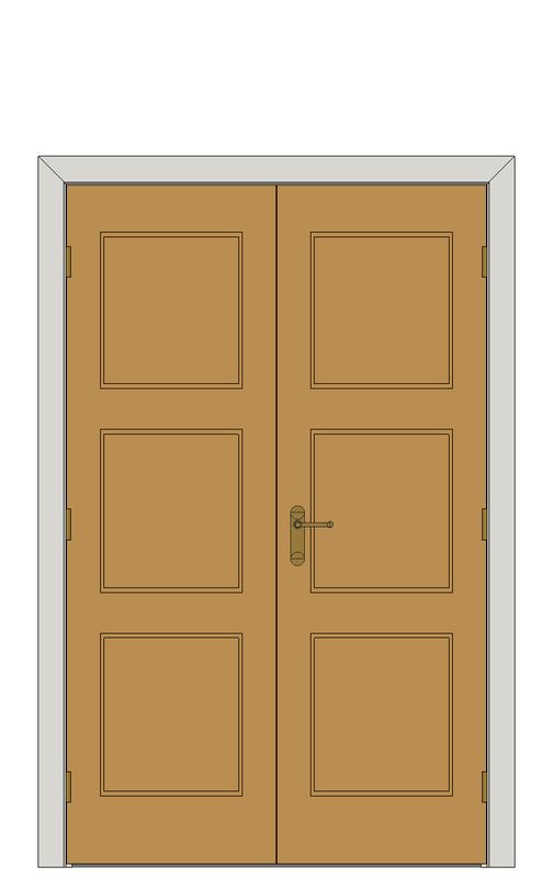 Double doorset — Royale R03 Oak Internal Door — Double hinged — Prefinished Oak
