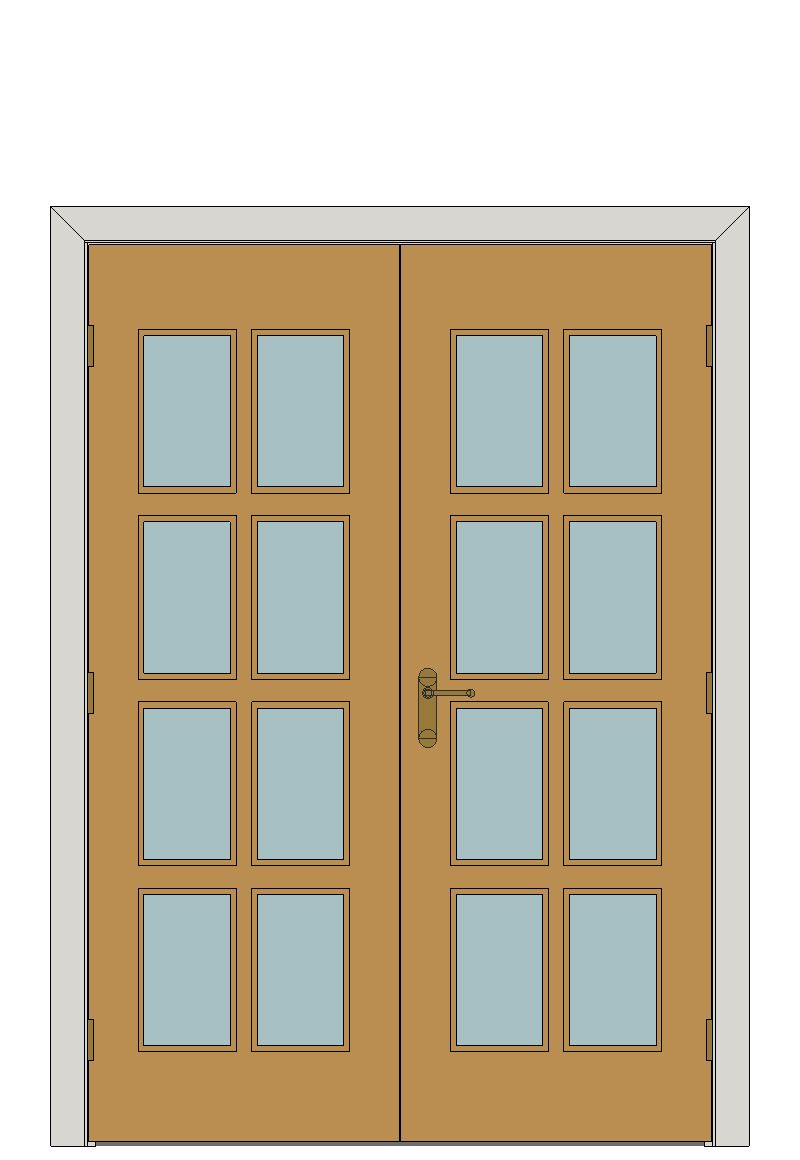 Double doorset — Royale 11-8V Oak Glazed Internal Door — Double hinged — Unfinished Oak