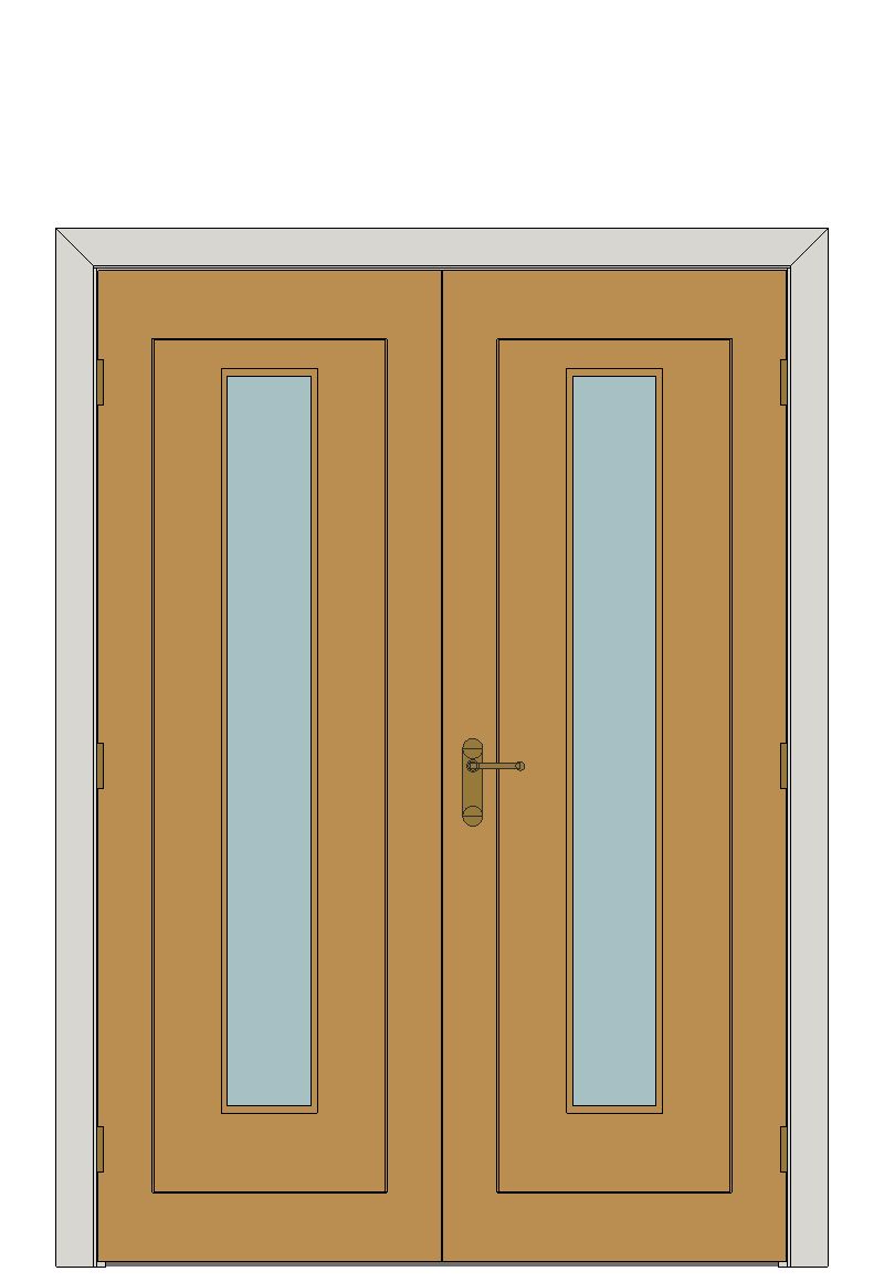 Double doorset — Ostria Oak Glazed Internal Door — Double hinged — Prefinished Oak