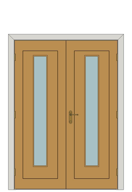 Double doorset — Ostria Oak Glazed Internal Door — Double hinged — Prefinished Oak