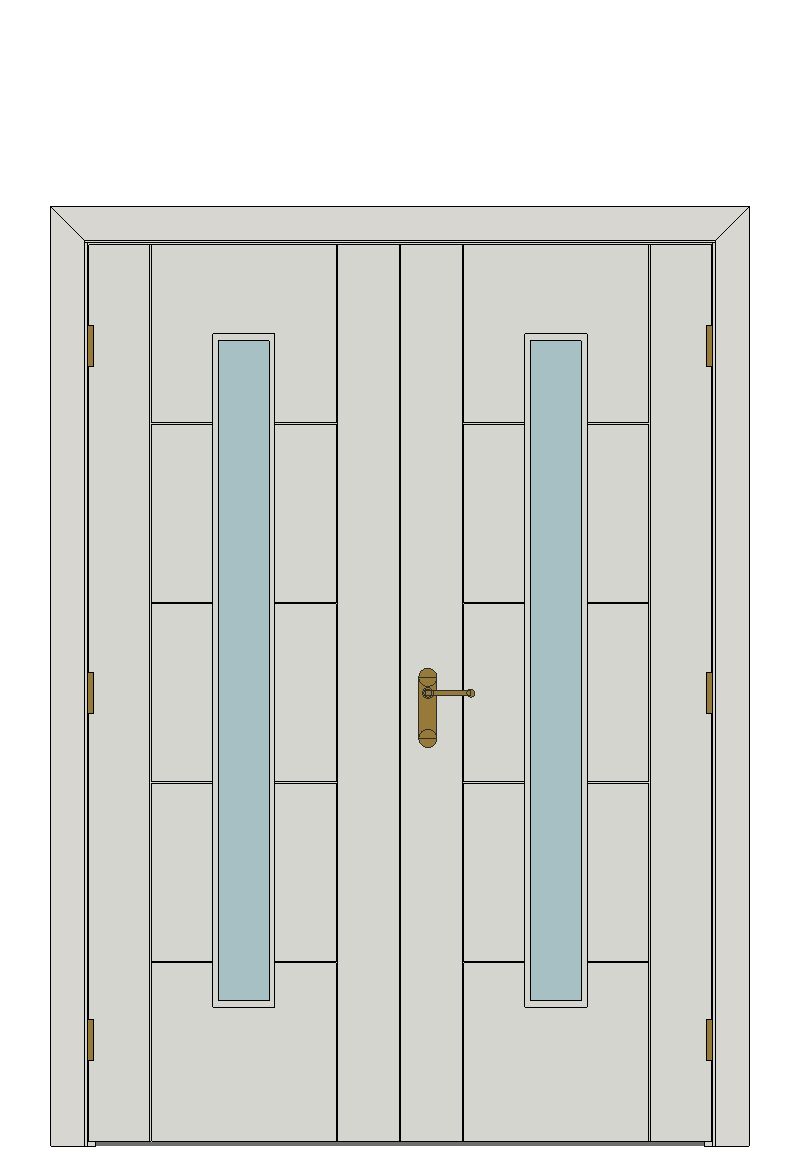 Double doorset — Barbican White Glazed Internal Door — Double hinged — Primed White