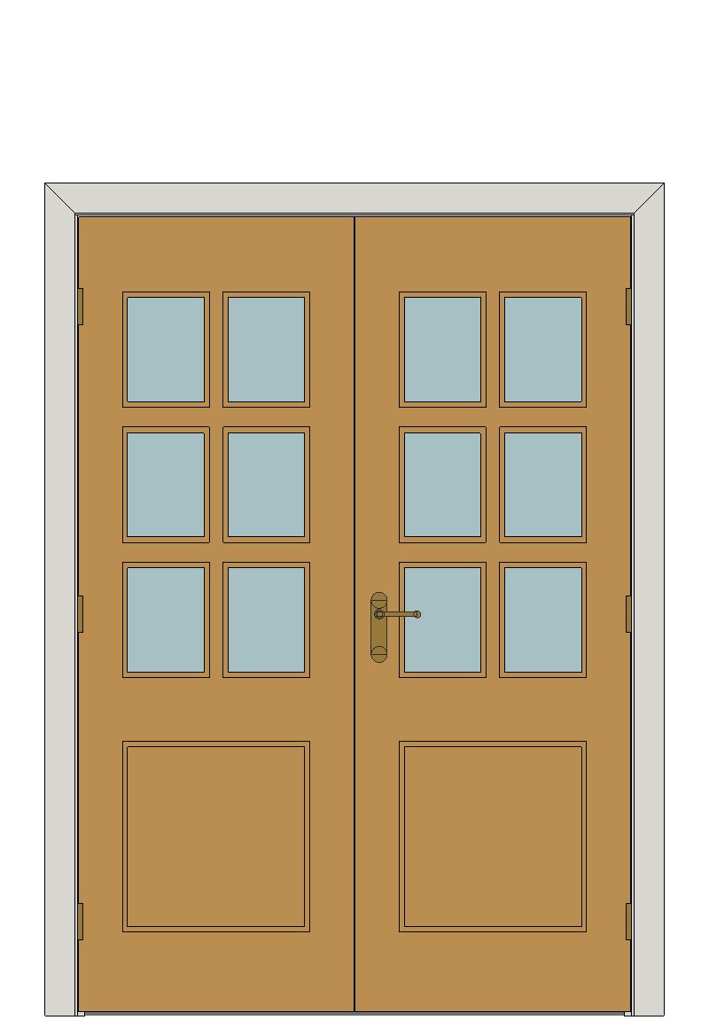 Double doorset — Royale VP7 Oak Glazed Internal Door — Double hinged — Prefinished Oak