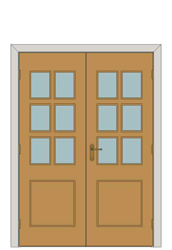 Double doorset — Royale VP7 Oak Glazed Internal Door — Double hinged — Prefinished Oak