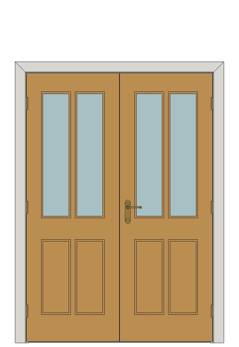 Double doorset — Royale E14-2VM Oak Unglazed Internal Door — Double hinged — Unfinished Oak