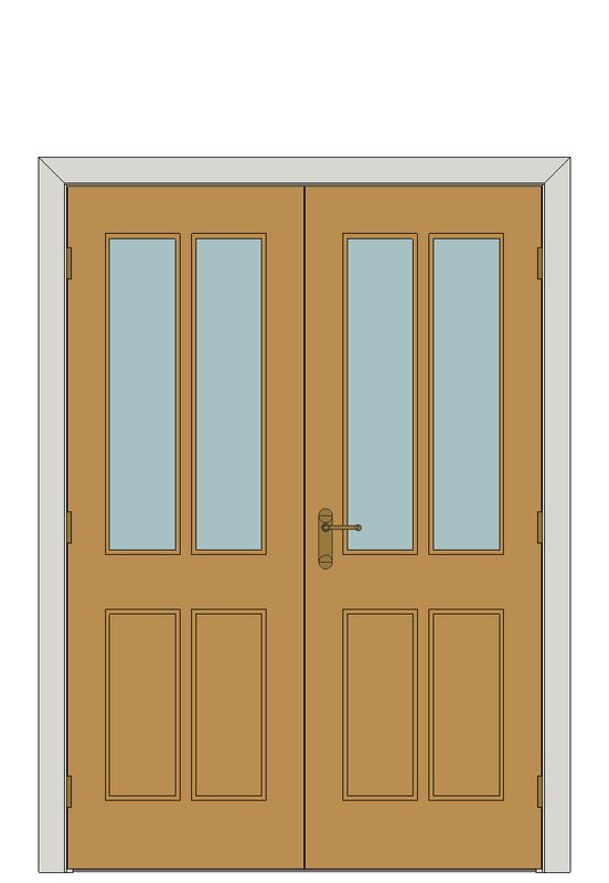 Double doorset — Royale E14-2VM Oak Unglazed Internal Door — Double hinged — Unfinished Oak