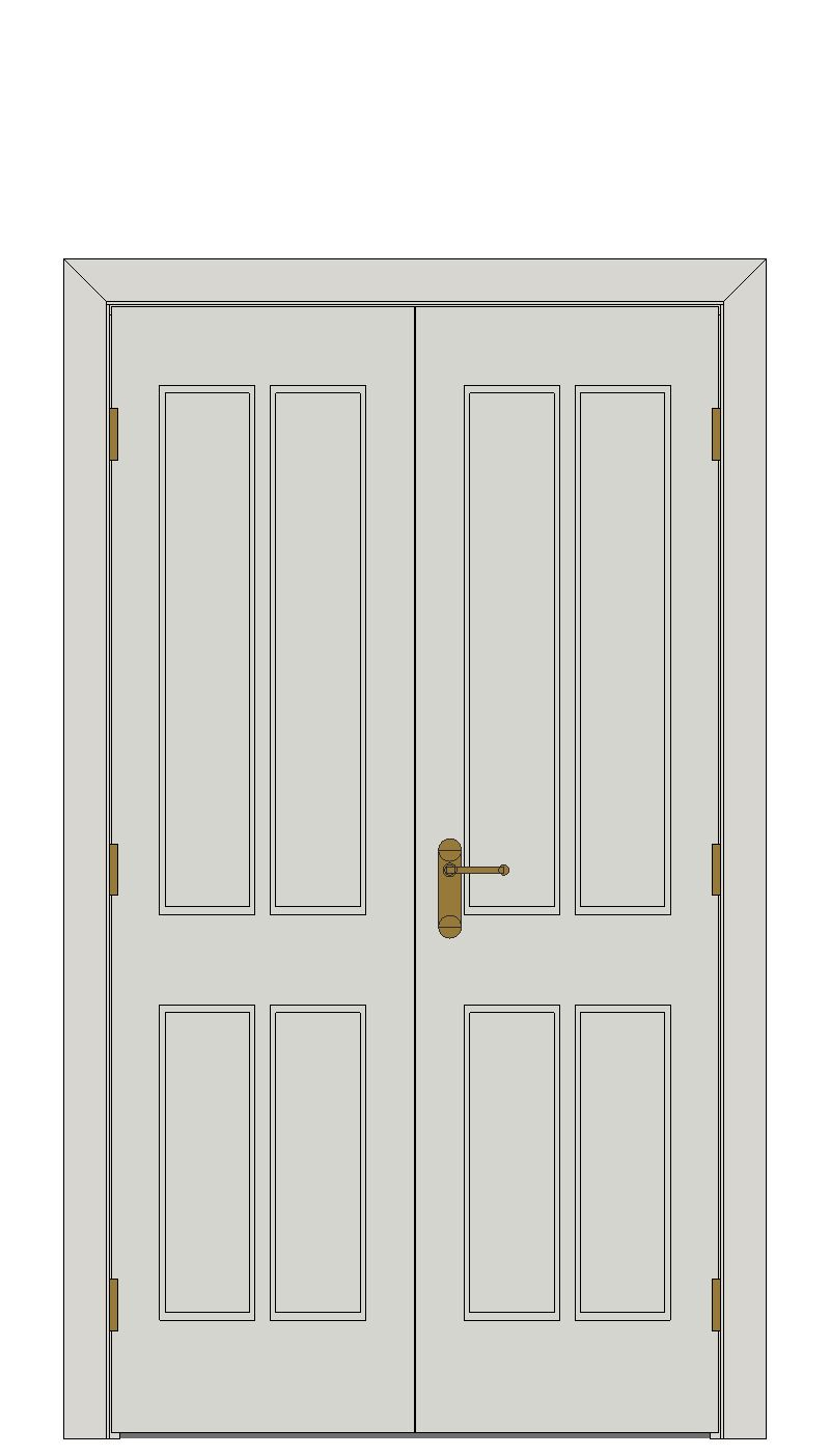 Double doorset — Edwardian White Internal Door — Double hinged — Primed White Grained