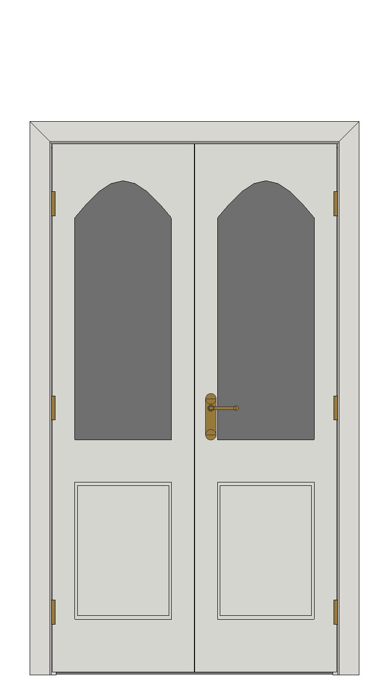 Double doorset — Classique White Internal Door — Double hinged — Primed White Grained