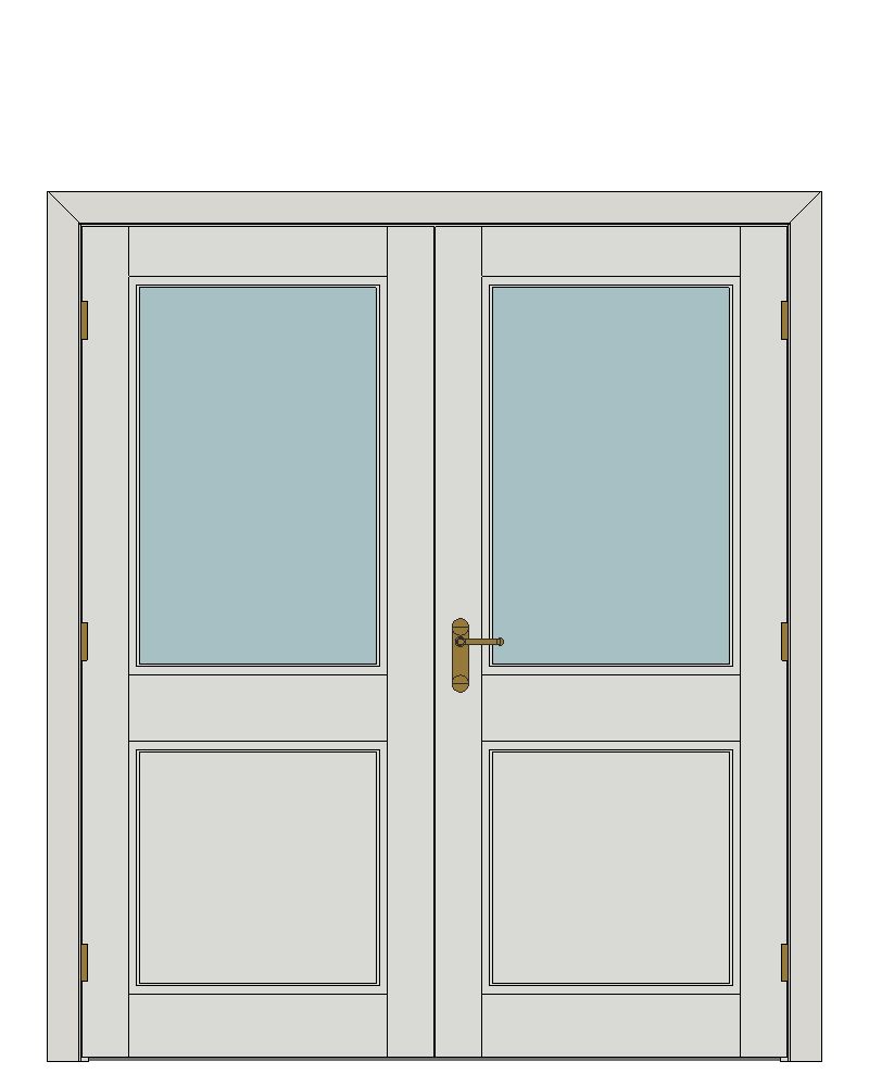 Double doorset — Balmoral Smooth 1Lite — Double hinged — White primed