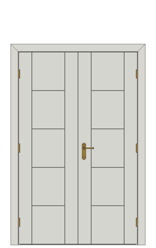 Double doorset — Linea White Internal Door — Double hinged — Prefinished White