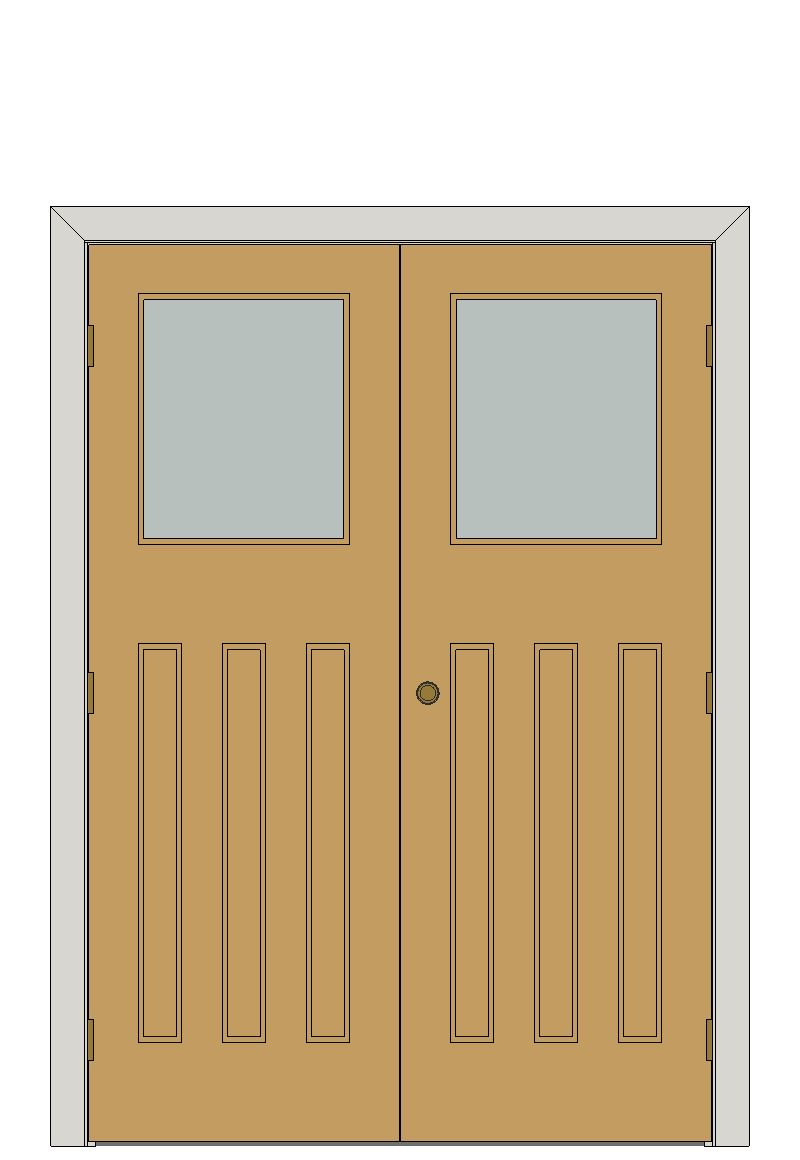 Double doorset — Traditional Oak Internal Door - 1930's Frosted Glaze â€” Unfinished oak — Double hinged — Unfinished oak