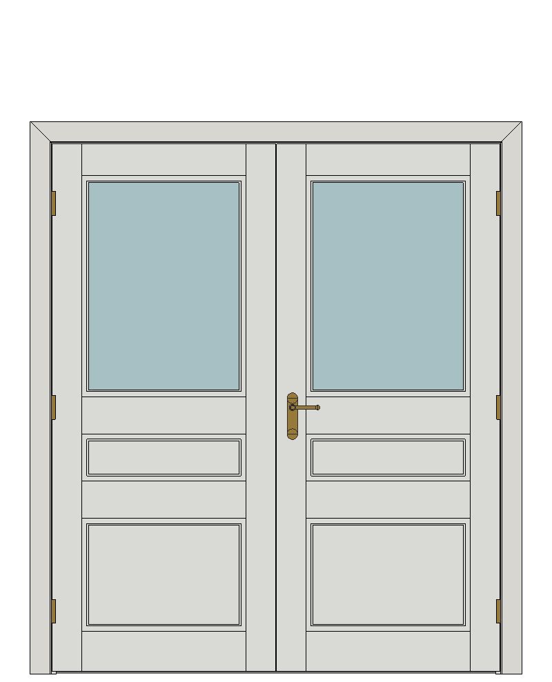 Double doorset — Marlborough Glazed — Double hinged — White primed