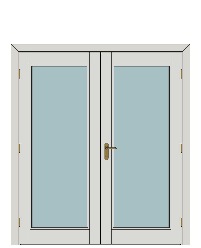 Double doorset — Bladon 1Lite — Double hinged — White primed