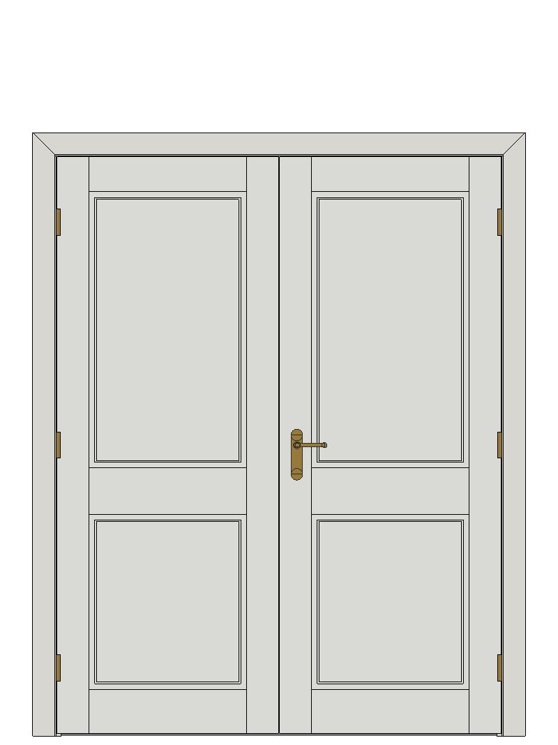 Double doorset — Cambridge 2Panel — Double hinged — White primed