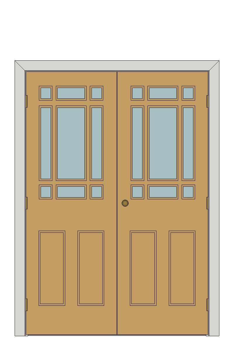 Double doorset — Oak Downham Glazed - Clear â€” Unfinished oak — Double hinged — Unfinished oak