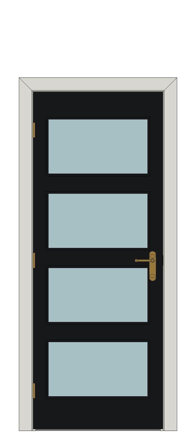 Metro Black Clear Glazed — Single — Prefinished Black