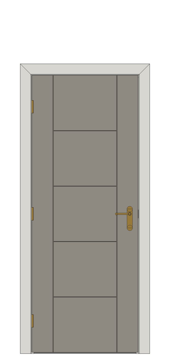 Lava Laminate Internal Door — Single — Prefinished Grey Laminate