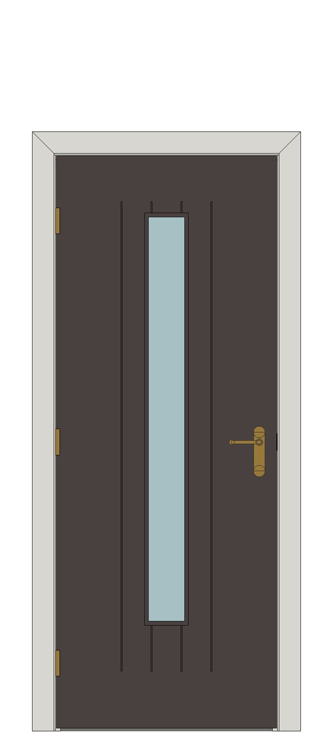 Alabama Cinza Glazed Laminate Internal Door — Single — Prefinished Dark Grey Walnut Laminate