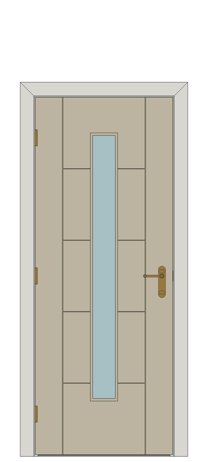 Ivory Glazed Laminate Internal Door — Single — Prefinished Ivory Laminate