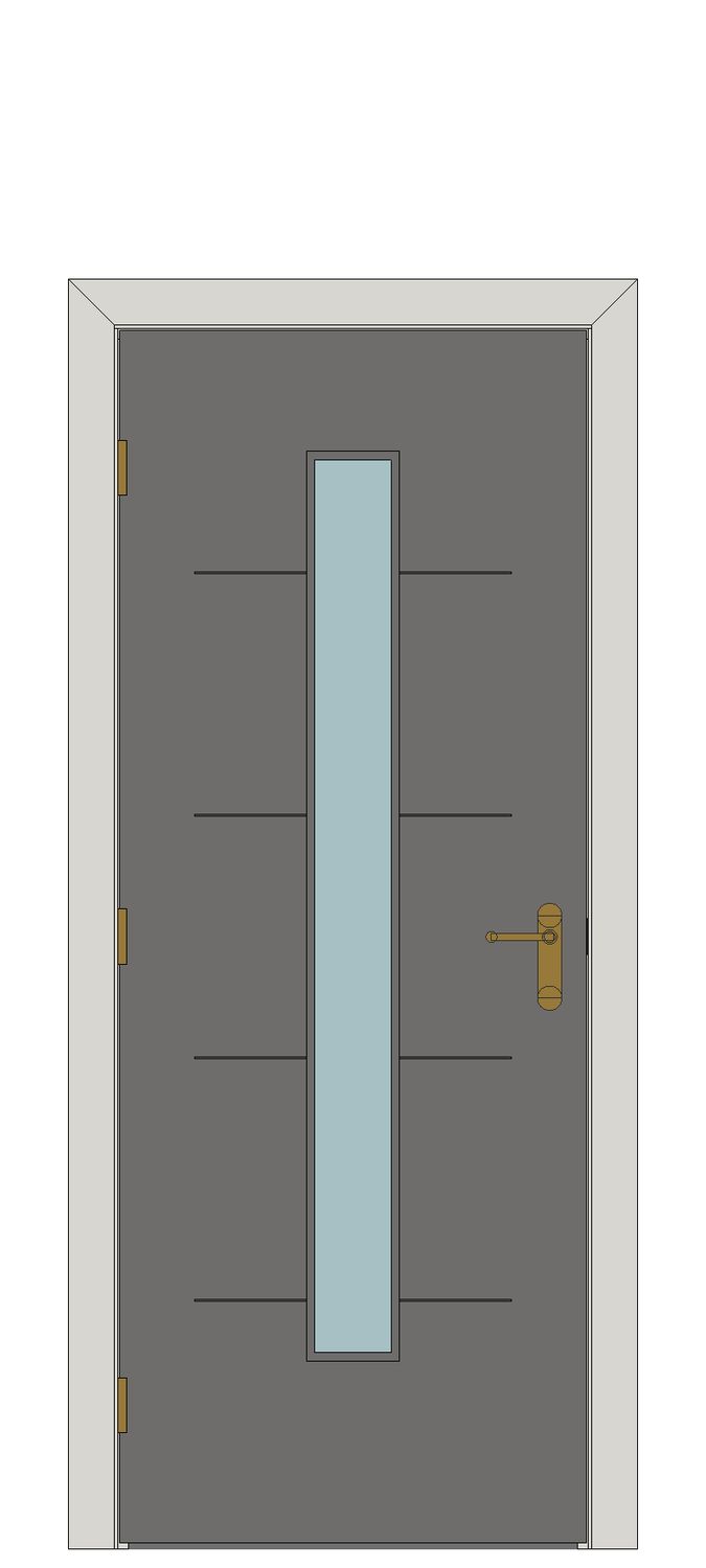 Argento Glazed Painted Internal Door — Single — Prefinished Ash Grey Painted