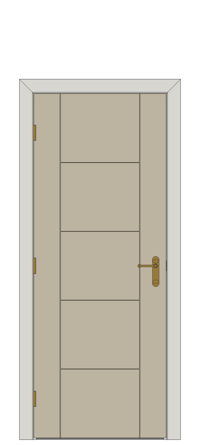 Ivory Laminate Internal Door — Single — Prefinished Ivory Laminate