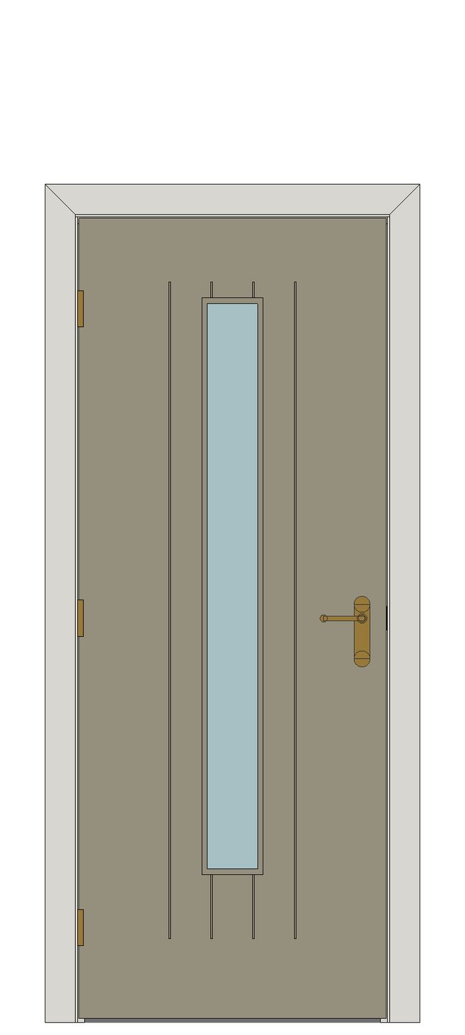 Viridis Glazed Painted Internal Door — Single — Prefinished Natural Painted