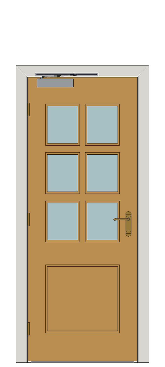 Royale 12-6VM Oak Glazed Internal Door â€“ Pre-finished — Single — Prefinished Oak