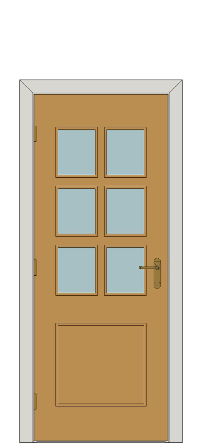 Royale 12-6VM Oak Glazed Internal Door â€“ Unfinished — Single — Unfinished Oak