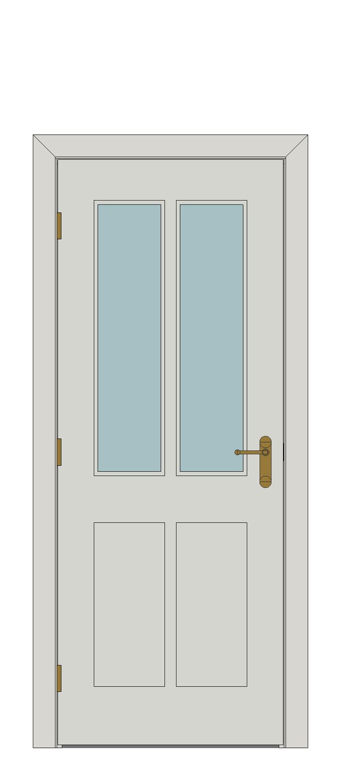 Faro White Glazed Internal Door — Single — Primed White Grained