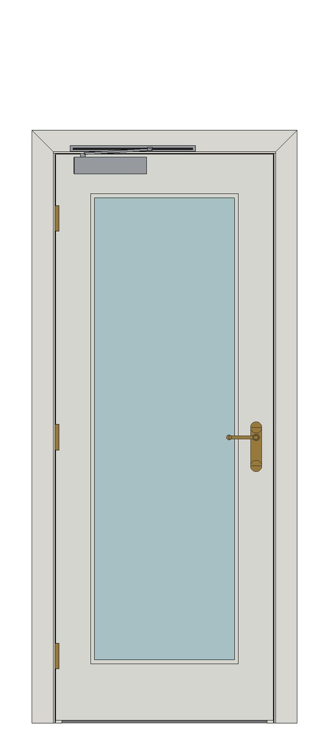Tobago White Glazed Internal Door — Single — Primed White