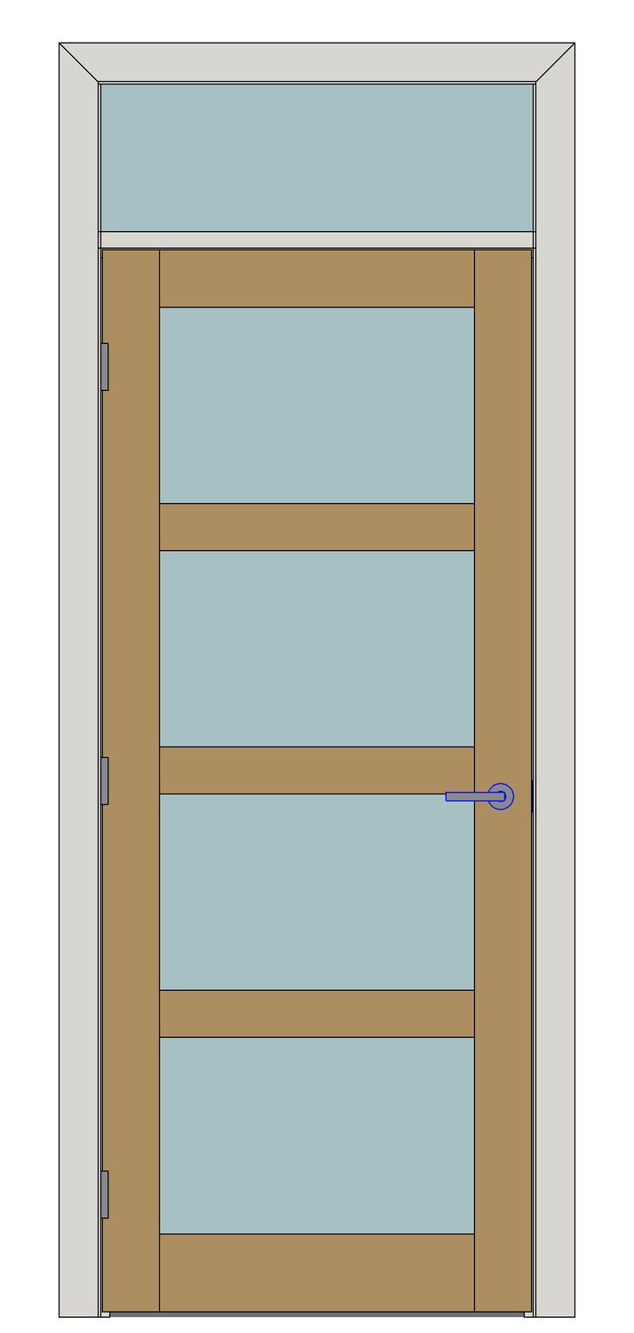 Contemporary four-lite — Single — White or light oak (bespoke options)
