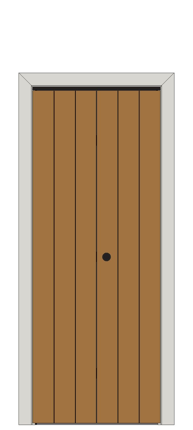 Ledged and Braced Bi-Fold Oak Doors â€” Mid oak finish on oak — Bifold — Mid oak finish on oak