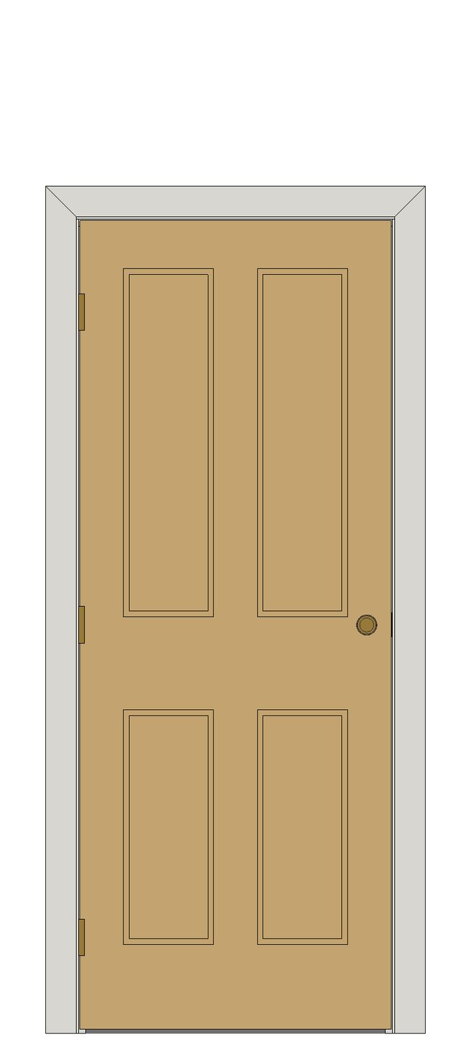Victorian Clear Pine Door - 4 Panel â€” Unfinished pine — Hinged — Unfinished pine