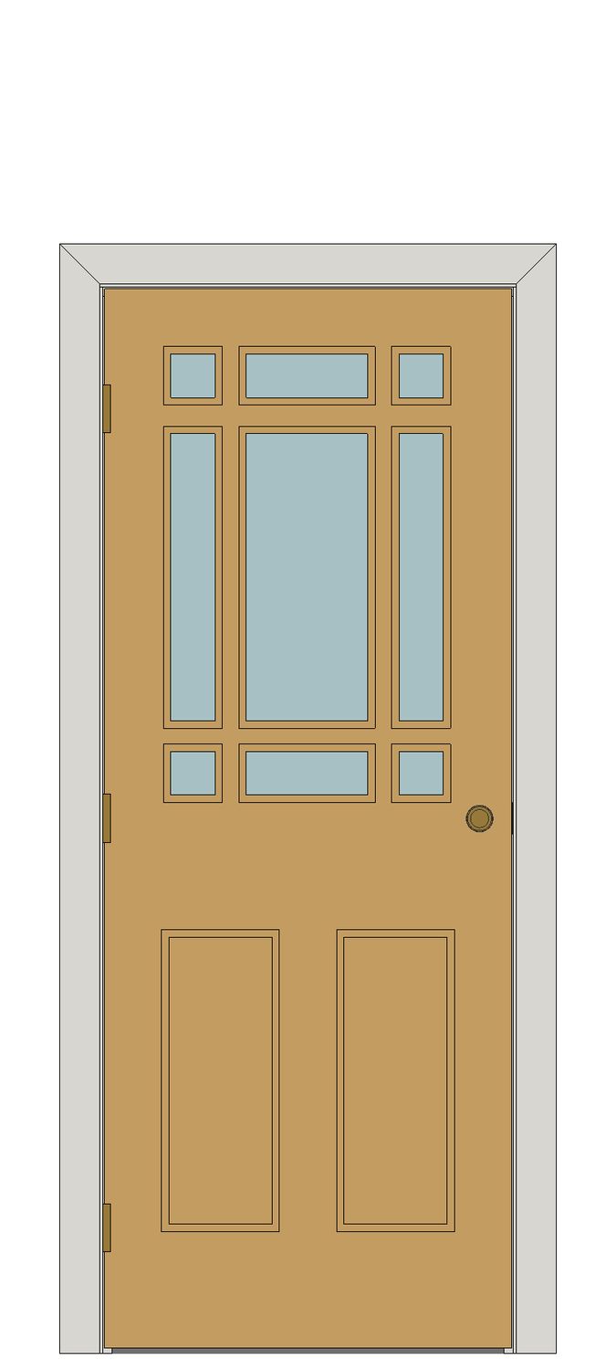 Oak Downham Glazed - Clear â€” Unfinished oak — Hinged — Unfinished oak