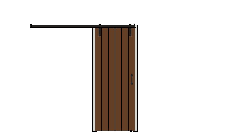 3 Ledge Oak Sliding Door â€” Dark oak finish on oak — Sliding single — Dark oak finish on oak