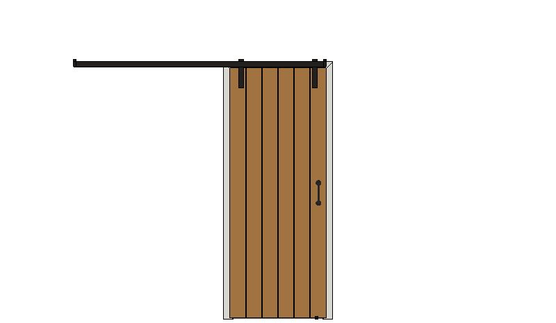 3 Ledge Oak Sliding Door â€” Mid oak finish on oak — Sliding single — Mid oak finish on oak