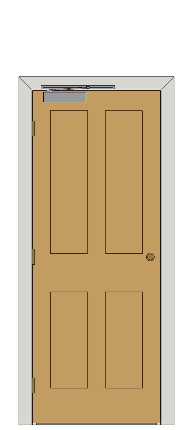 Oak Shaker 4 Panel Door â€” FD30 reference â€” Unfinished oak — Hinged — Unfinished oak
