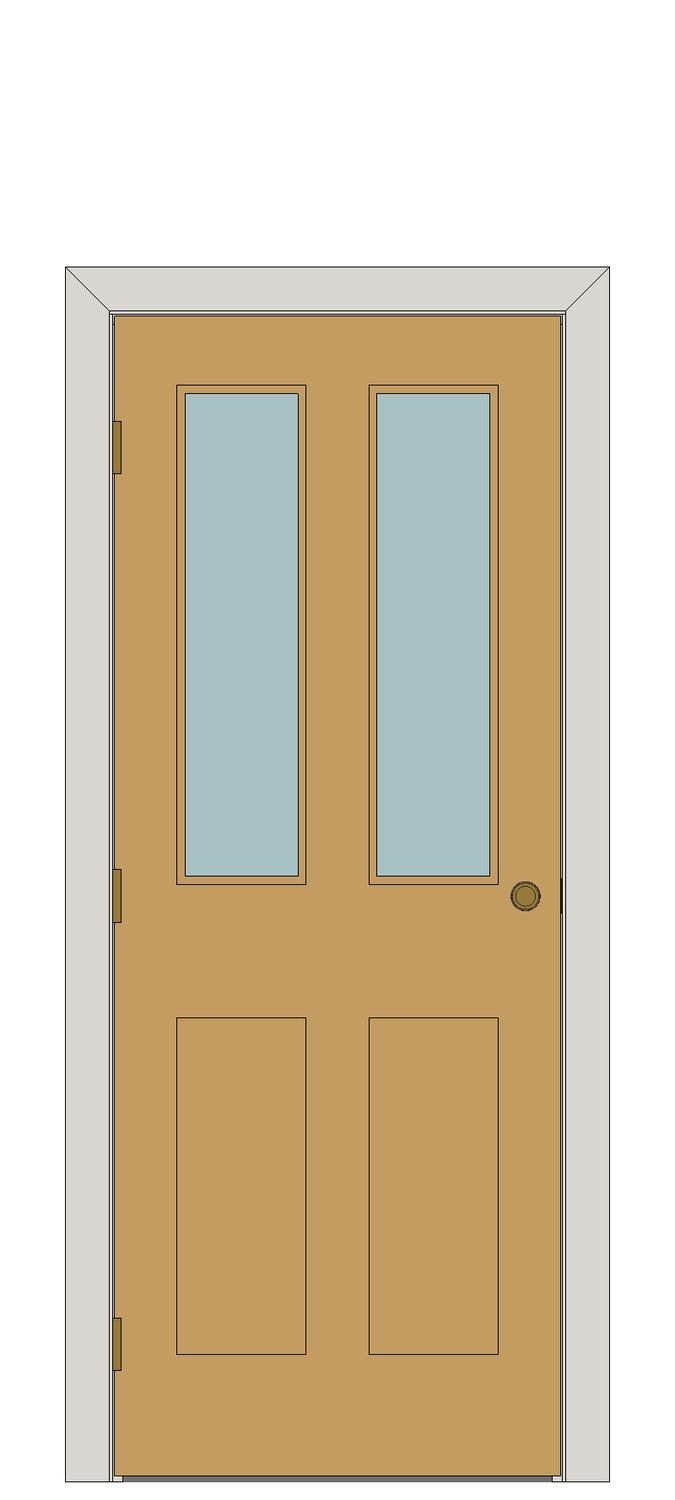 Oak Shaker Glazed Door â€” Unfinished oak — Hinged — Unfinished oak